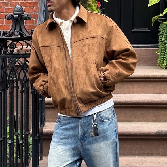 BERSHKA, FAUX SUEDE MEN’s jacket. - Picture 1 of 8